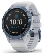 Đồng hồ Garmin Fenix 6 Pro Solar, Cobalt Blue w/Whitestone band, GPS SEA